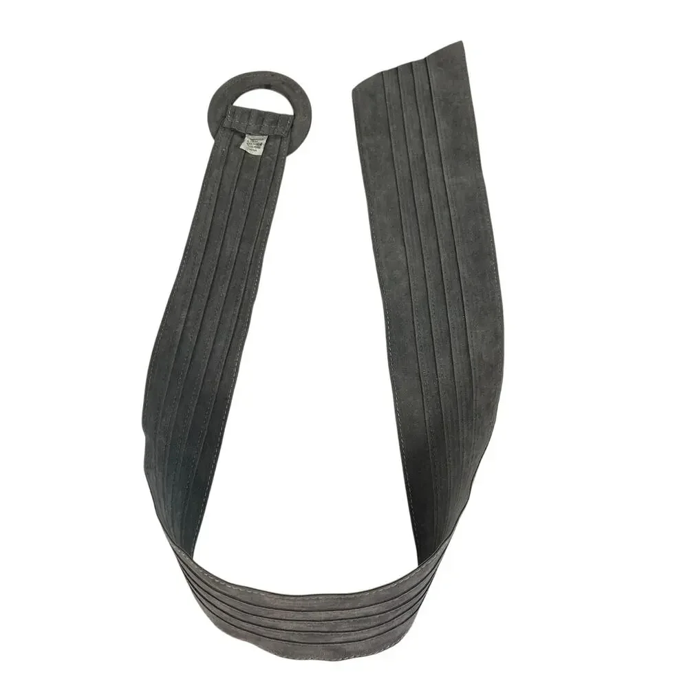 Vtg Gray Suede Like Waist Belt- thin to thick- 38